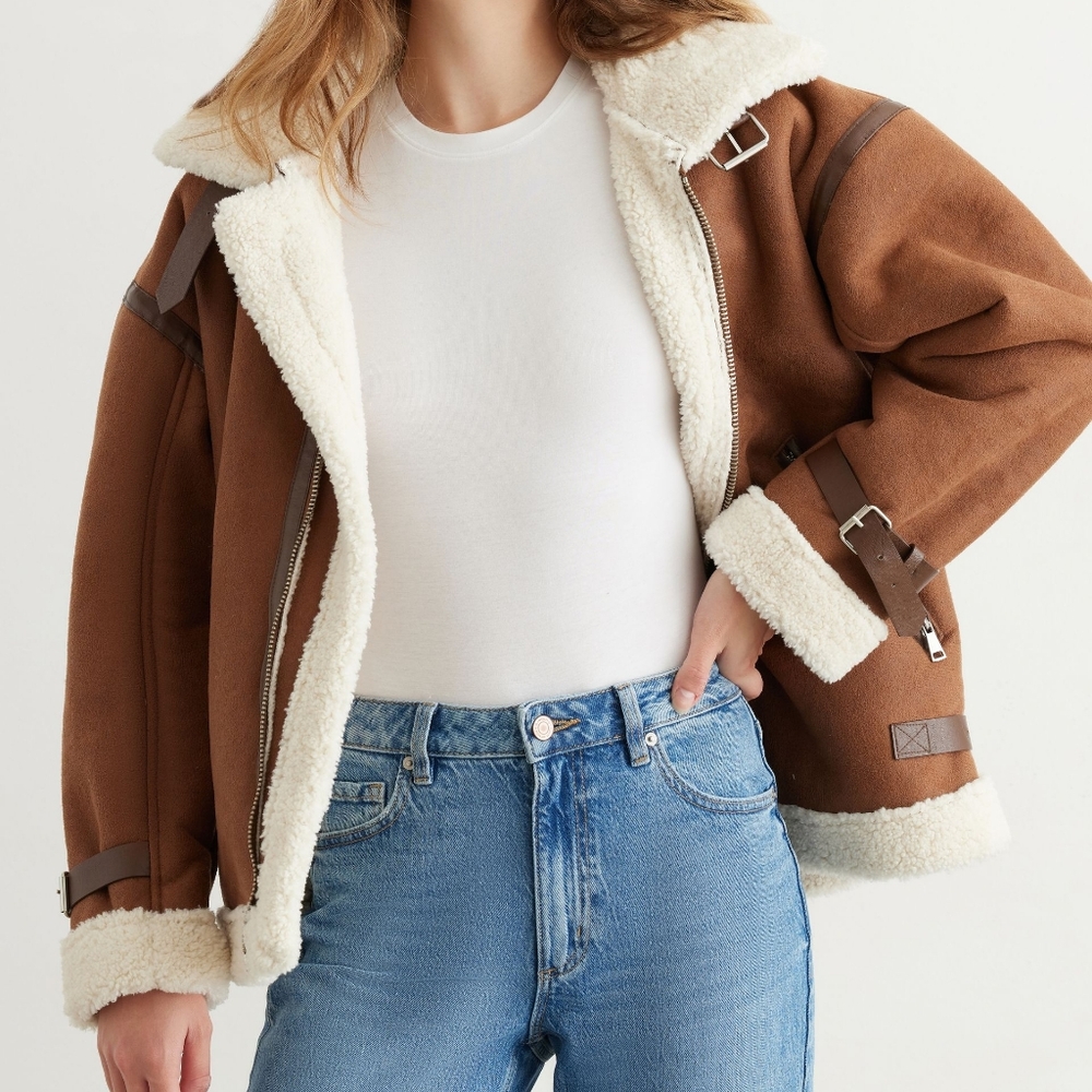 Ventura Aviator Brown Sherpa Jacket